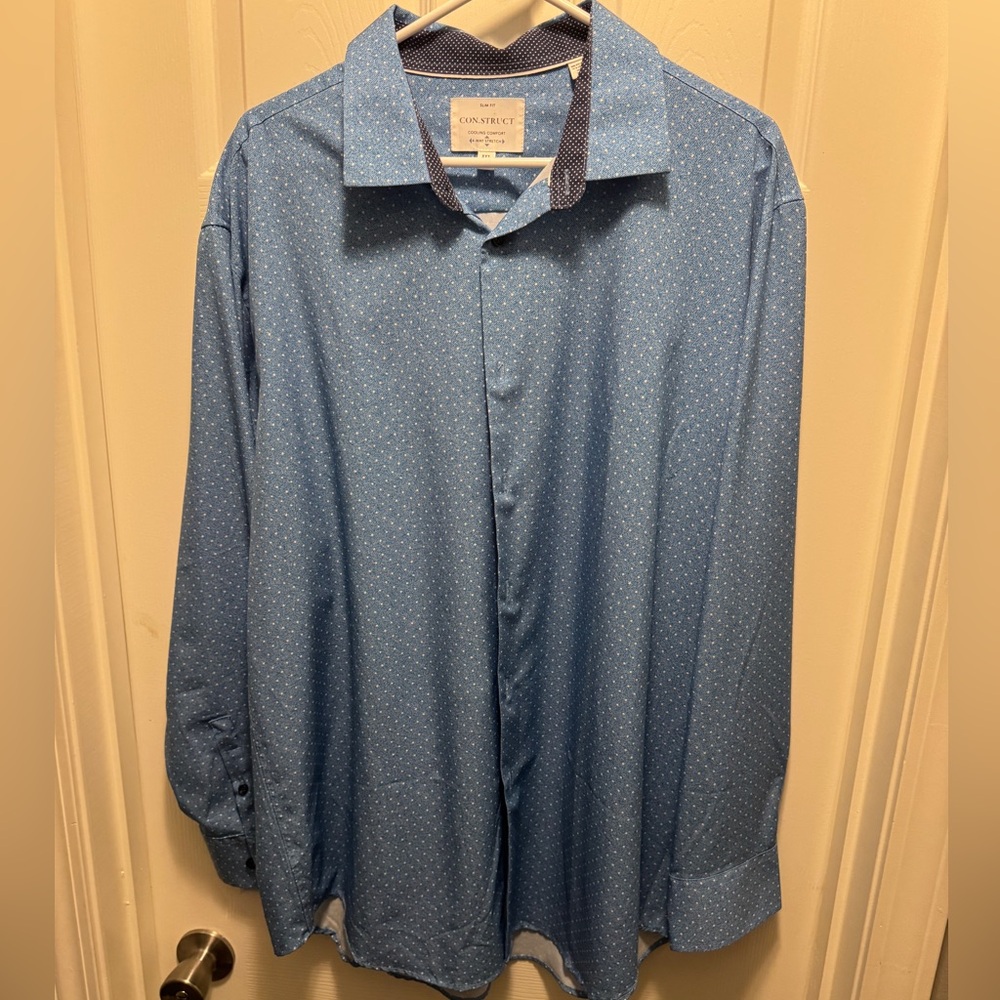 Men’s Construct Dress Shirt Slim Fit 18-18.5 36-37 XXL